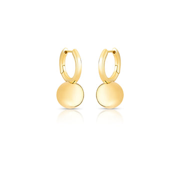 Brinco argola esfera com banho de ouro 18k