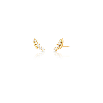 Brinco mini ear cuff cristal com banho de ouro 18k