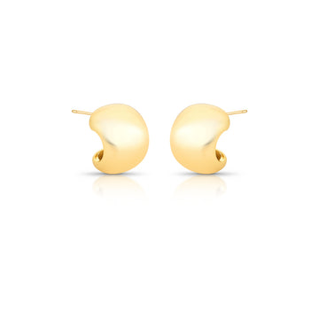 Brinco argola lisa larga com banho de ouro 18k