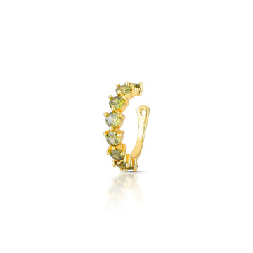 Piercing fake com zircônia peridoto com banho de ouro 18k