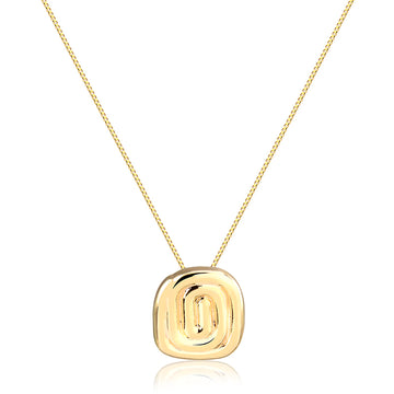 Colar quadrado labirinto com banho de ouro18k