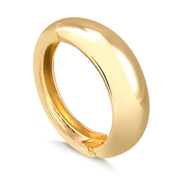 Pulseira maxi bracelete abaloado liso com banho de ouro 18k
