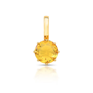 Pingente click zircônia laranja com banho de ouro 18k (não acompanha colar)