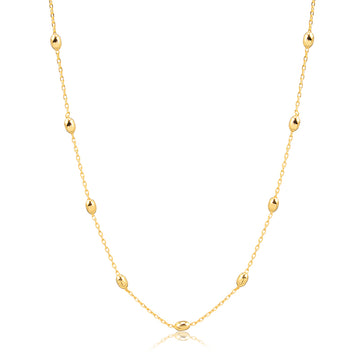 Colar esferas intercaladas com banho de ouro 18k