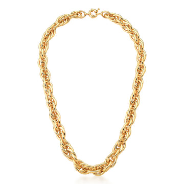 Colar dourado elos entrelaçados
