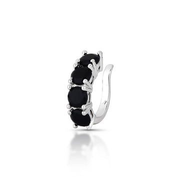 Piercing com zircônia negra e banho de ródio branco