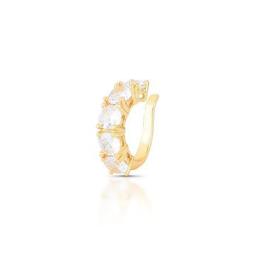 Piercing fake com zircônia cristal maior em banho de ouro 18k