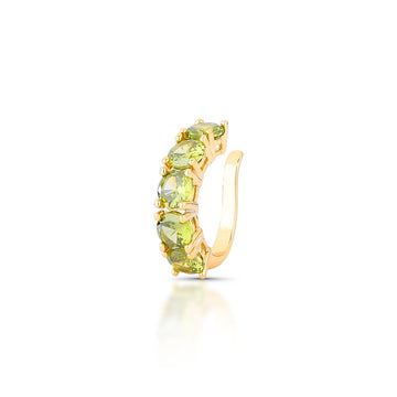 Piercing fake zircônia peridoto com banho de ouro 18k