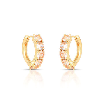 Brinco argola champanhe com banho de ouro 18k