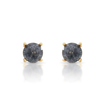 Brinco solitário com zircônia lunar menor com 8mm e banho de ouro 18k