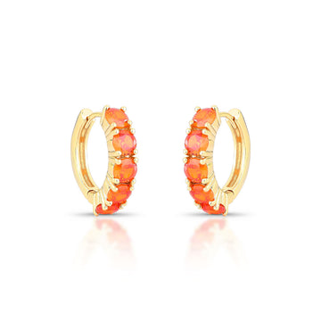 Brinco argola zircônia aperol com banho de ouro 18k