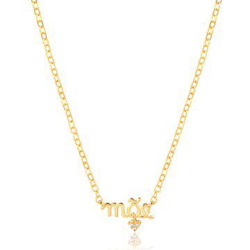 Colar Mãe liso com banho de ouro 18k