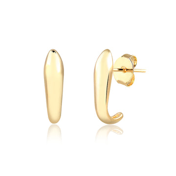 Brinco ear hook gota slim com banho de ouro 18k