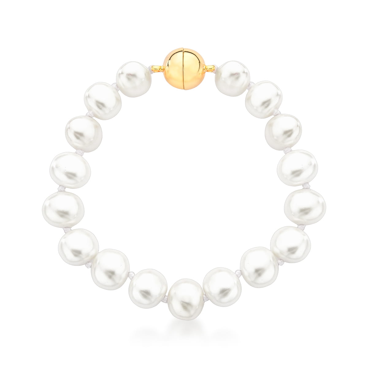 Pulseira pérolas com banho de ouro 18k