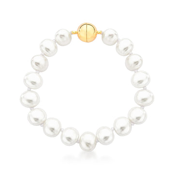 Pulseira pérolas com banho de ouro 18k