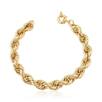 Pulseira elos entrelaçados vintage com banho de ouro 18k