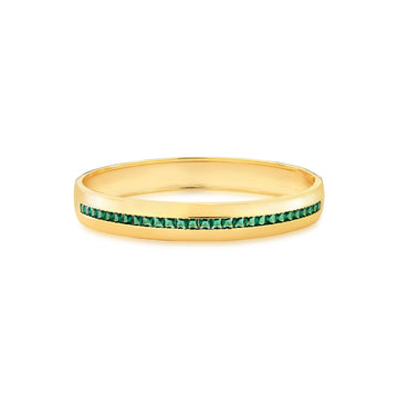 Pulseira bracelete dourado com baguetes esmeralda