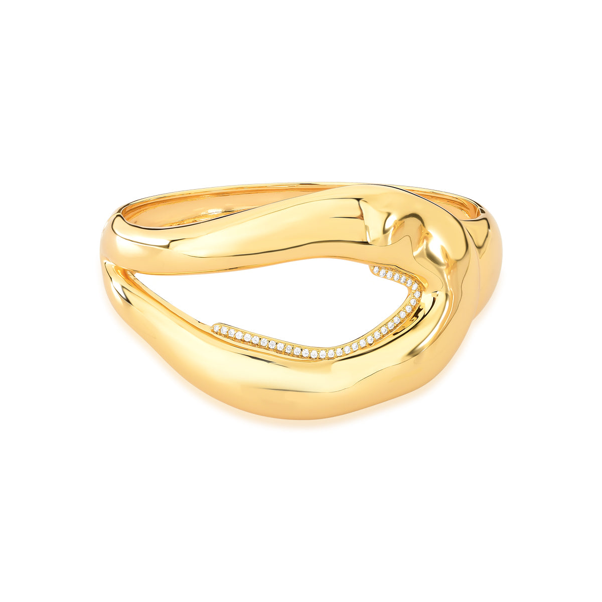 Pulseira bracelete orgânico curve com banho de ouro 18k