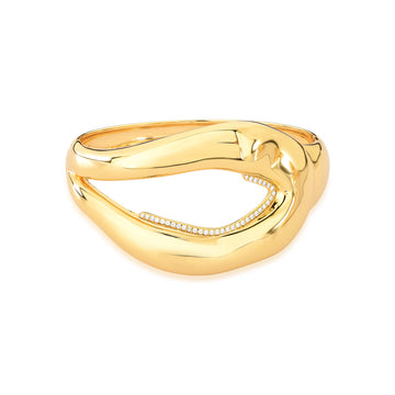 Pulseira bracelete orgânico curve com banho de ouro 18k
