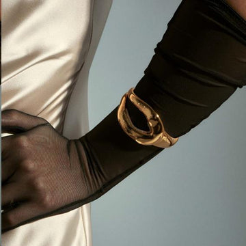 Pulseira bracelete orgânico curve com banho de ouro 18k