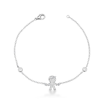 Pulseira prata 925 MENINO cravejado com pontos de luz