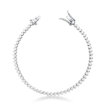 Pulseira riviera em prata 925 com zircônia cristal slim estilo seta luxo