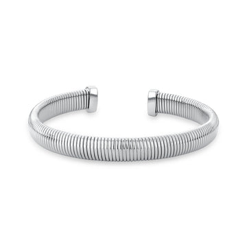 Pulseira bracelete aço frisada aberta