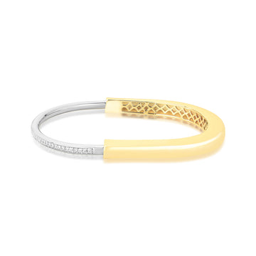 Pulseira bracelete lock mistura de banhos com detalhe cravejado
