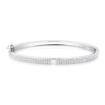 Pulseira bracelete cravejado com banho de ródio branco