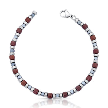 Pulseira masculina com geométricos em aço