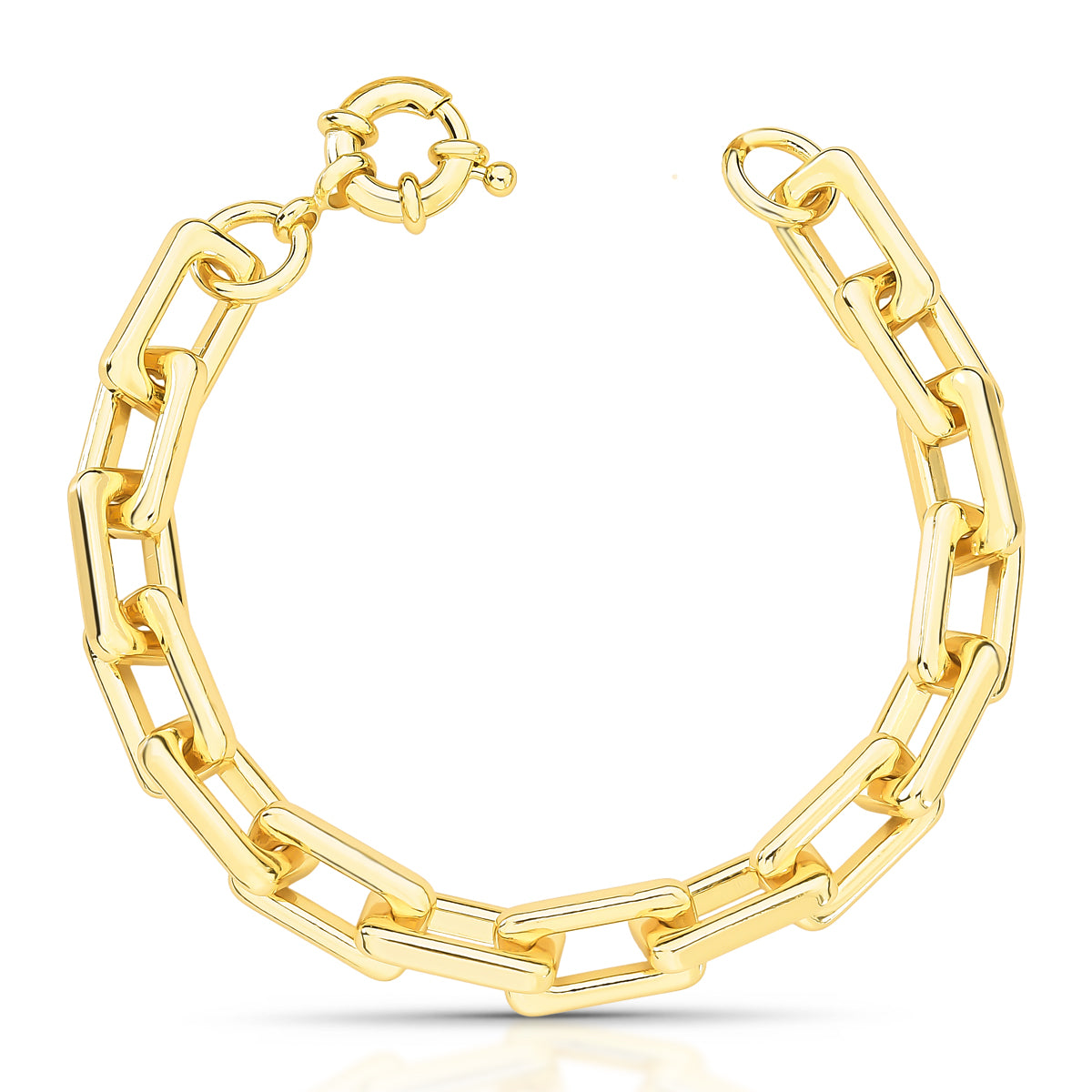 Pulseira elos quadrados com banho de ouro 18k