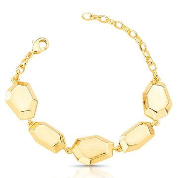 Pulseira geométricos fosco com banho de ouro18k