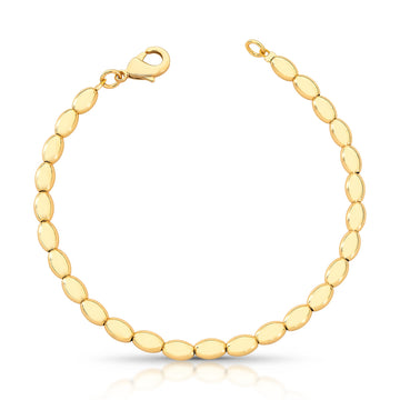 Pulseira gomos com banho de ouro 18k