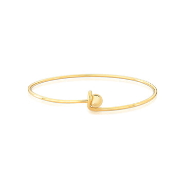 Pulseira bracelete liso com esfera com banho de ouro 18k