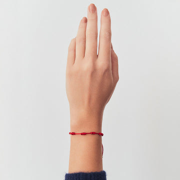 Pulseira fio encerado 7 nós com acabamento em prata 925