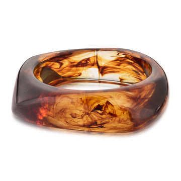 Pulseira bracelete resina marrom mescla
