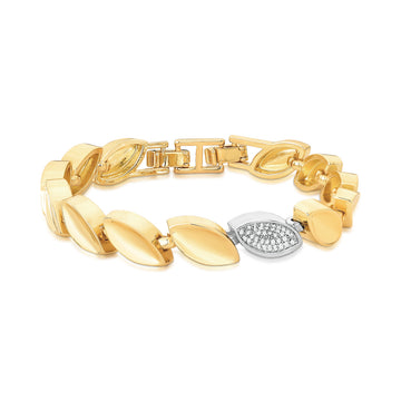 Pulseira gotas lisas e gota cravejada