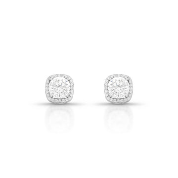 Brinco MOISSANITE quadrado 1 quilate joia em prata 925