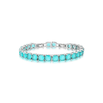 Pulseira riviera turmalina fusion 6mm e banho de ródio branco