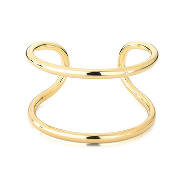 Pulseira bracelete duplo com banho de ouro 18k