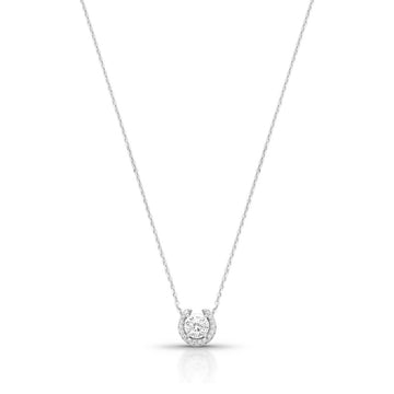 Colar MOISSANITE cravejado 0,5 quilate joia em prata 925 com banho de ródio branco
