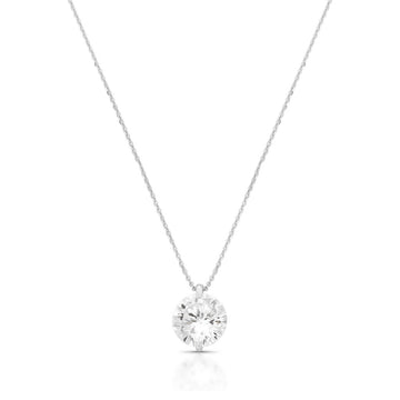 Colar MOISSANITE solitário 11mm 5 quilates em prata 925 com banho de ródio branco