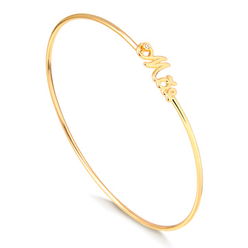 Pulseira bracelete MÃE com banho de ouro 18k