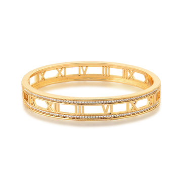 Pulseira bracelete inspired números romanos dourada