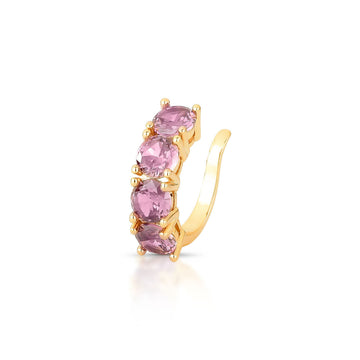 Piercing fake rhodolite com banho de ouro 18k