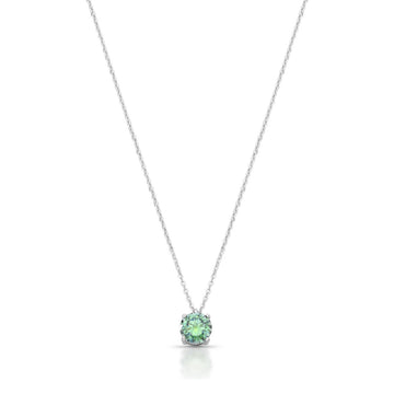 Colar MOISSANITE verde ciano ponto de luz menor 1 quilate em prata 925