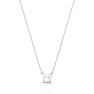 Colar pedra MOISSANITE solitário 8mm 2 quilates em prata 925