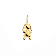 Pingente menina liso para colar veneziana com banho de ouro 18k