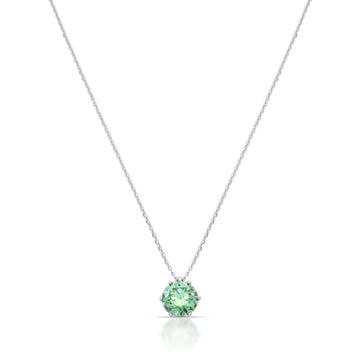 Colar MOISSANITE verde ciano ponto de luz maior 2 quilates joia em prata 925