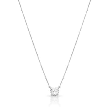 Colar pedra MOISSANITE solitário 6,5mm 1.0 quilates em prata 925